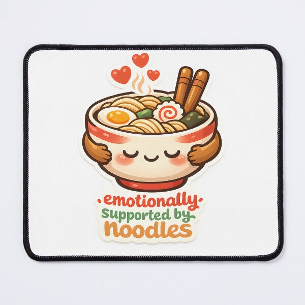 Item preview, Emotionally Supported By Noodles Cute Ramen Design designed and sold by Naviora.
