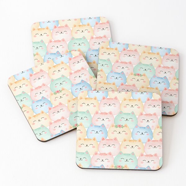 Item preview, Cute Pastel Cat Seamless Pattern designed and sold by naragon4289.