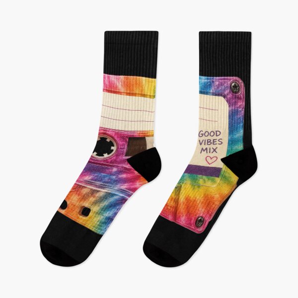 Item preview, Good Vibes Rainbow Tie-Dye Cassette designed and sold by jgvisualarts.