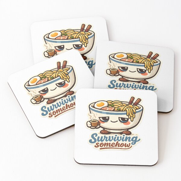 Item preview, Surviving Somehow Cute Ramen Humor Design designed and sold by Naviora.
