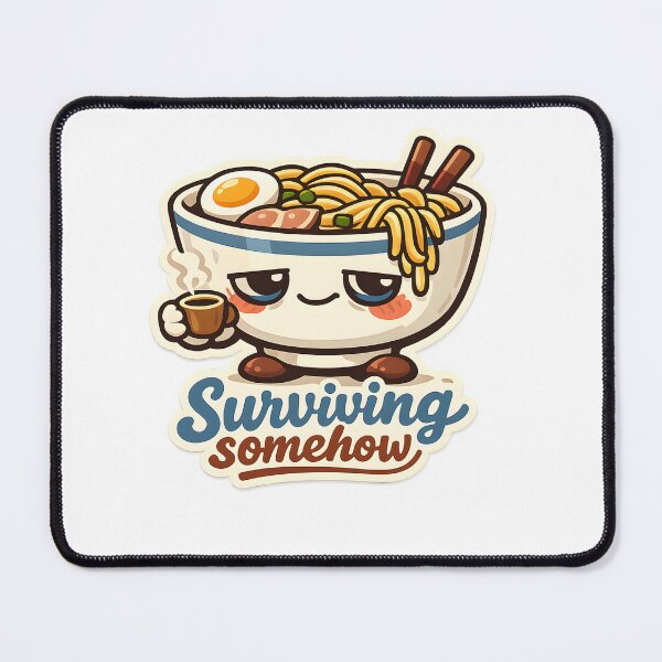Item preview, Surviving Somehow Cute Ramen Humor Design designed and sold by Naviora.