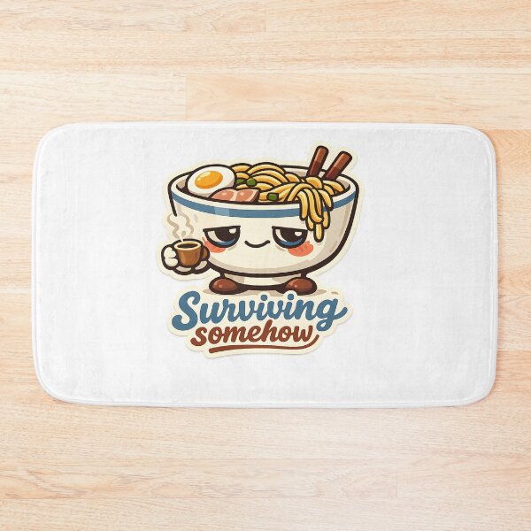 Item preview, Surviving Somehow Cute Ramen Humor Design designed and sold by Naviora.