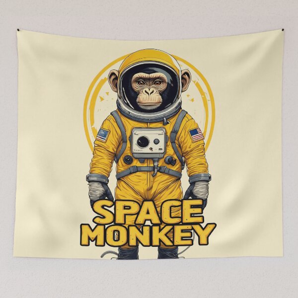 Item preview, yellow chimp astronaut designed and sold by aliraweb.