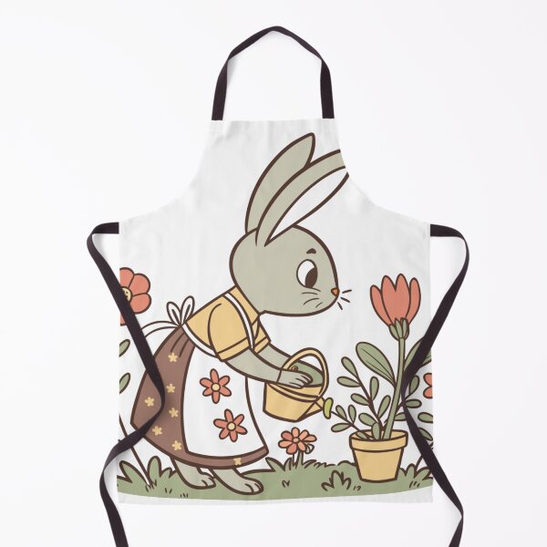 Item preview, bunny florist arranging flowers in tiny vintage shop, cottagecore illustration designed and sold by Senglaopattern.