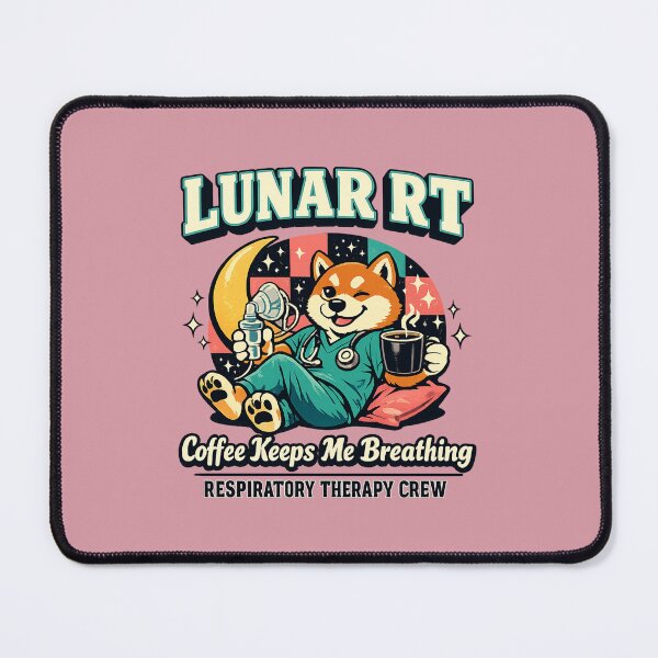 Item preview, Lunar RT Shiba Inu Respiratory Therapist Shirt Coffee Keeps Me Breathing Cute RT Night Shift Checkered T-Shirt designed and sold by ClinicalHubs.
