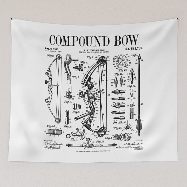 Item preview, Compound Bow Archer Bowhunter Archery Vintage Patent Print designed and sold by GrandeDuc.