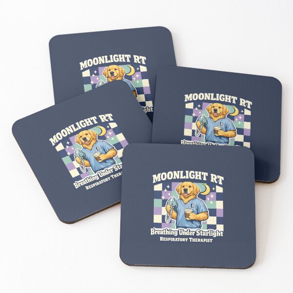 Item preview, Moonlight RT Golden Retriever Respiratory Therapist Shirt, RT Coffee Lover Tee, Cute Respiratory Therapy Dog Mascot Gift, Night Shift Healthcare Checkered T-Shirt designed and sold by ClinicalHubs.