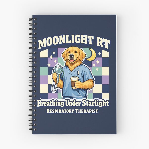 Item preview, Moonlight RT Golden Retriever Respiratory Therapist Shirt, RT Coffee Lover Tee, Cute Respiratory Therapy Dog Mascot Gift, Night Shift Healthcare Checkered T-Shirt designed and sold by ClinicalHubs.
