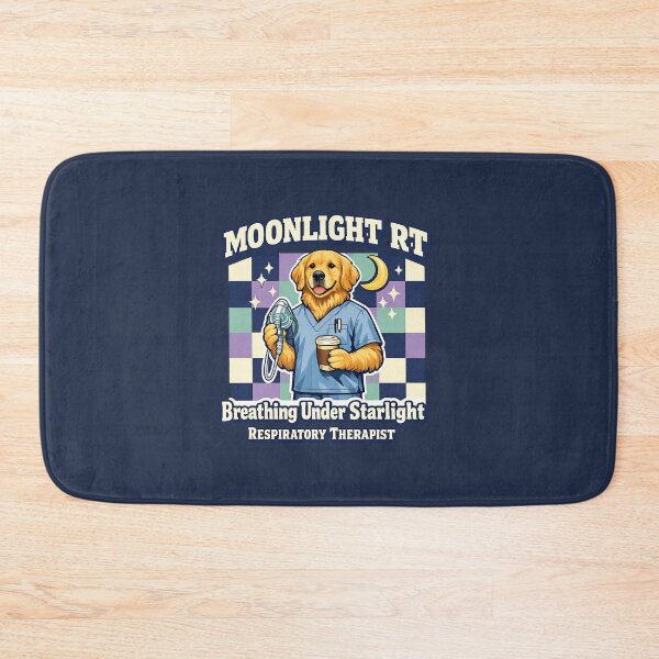Item preview, Moonlight RT Golden Retriever Respiratory Therapist Shirt, RT Coffee Lover Tee, Cute Respiratory Therapy Dog Mascot Gift, Night Shift Healthcare Checkered T-Shirt designed and sold by ClinicalHubs.