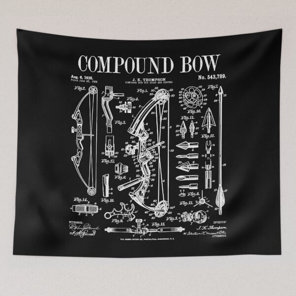 Item preview, Compound Bow Archer Bowhunter Archery Vintage Patent Print designed and sold by GrandeDuc.