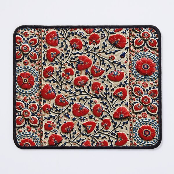 Item preview, Shakhrisyabz Suzani Uzbekistan Floral Embroidery Print designed and sold by Vicky Brago-Mitchell®.