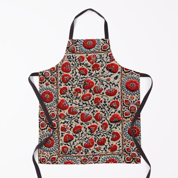 Item preview, Shakhrisyabz Suzani Uzbekistan Floral Embroidery Print designed and sold by Vicky Brago-Mitchell®.