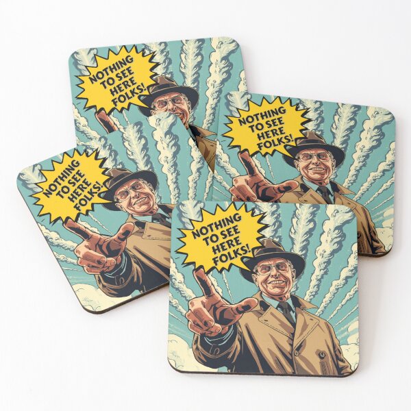 Item preview, Vintage Conspiracy Satire Art Print – “Nothing To See Here Folks!” Retro Propaganda Comic Style Illustration designed and sold by Rebel Fusion.