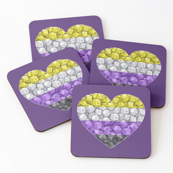 Item preview, Dice Heart - Nonbinary Pride designed and sold by -Solarly-.