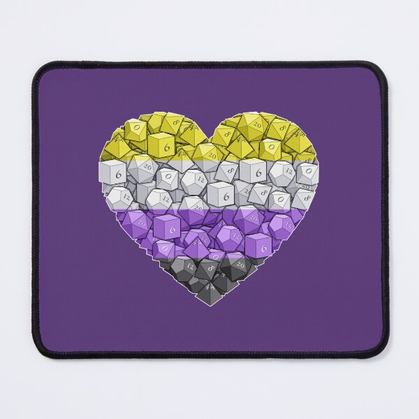 Item preview, Dice Heart - Nonbinary Pride designed and sold by -Solarly-.