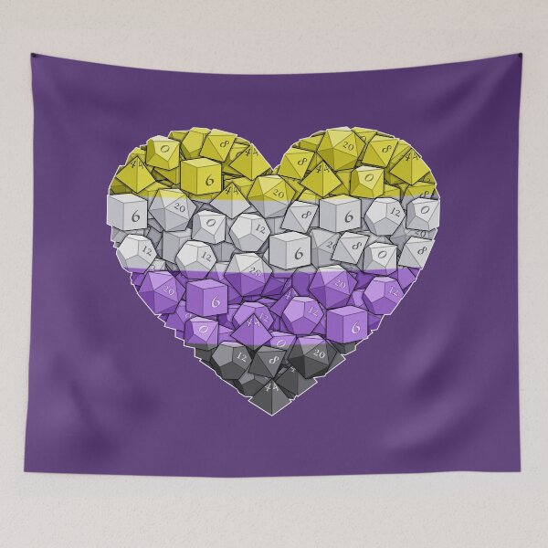 Item preview, Dice Heart - Nonbinary Pride designed and sold by -Solarly-.