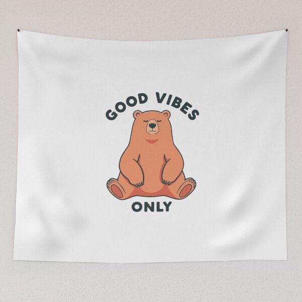 Item preview, Good Vibes Only Bear Shirt Cute Bear Positive Quote Gift Mental Health Yoga Bear Tee designed and sold by Sky-bully.