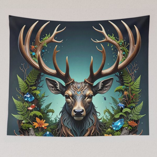 Item preview, ​Mystical Forest Stag Majestic Deer Artwork designed and sold by Kavin786.