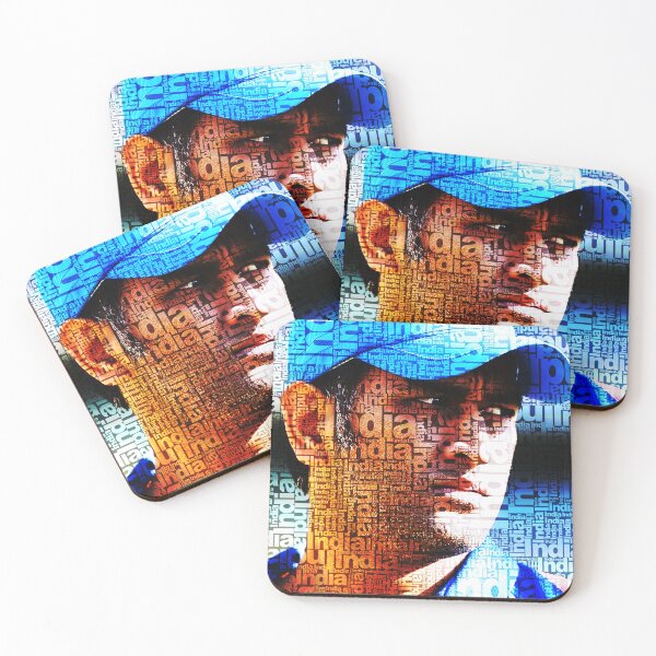 Item preview, Dhoni Typography Multicolor art designed and sold by artbundleindia.