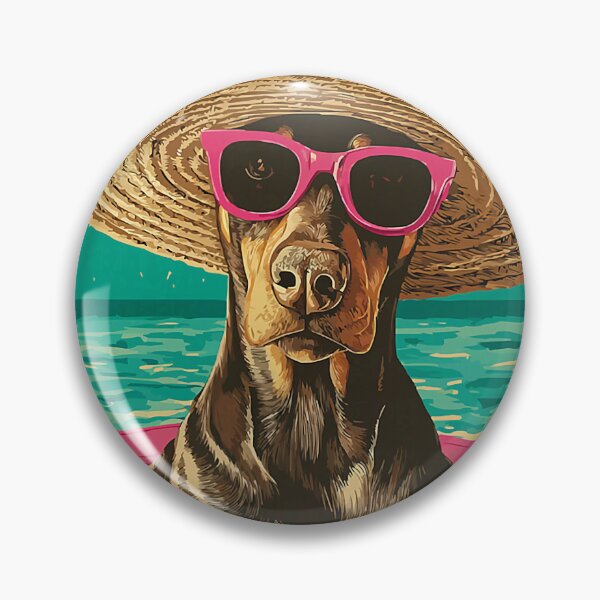 Item preview, Summer Doberman with Sunglasses Cute Dog Tropical Pool Party designed and sold by Littermin.