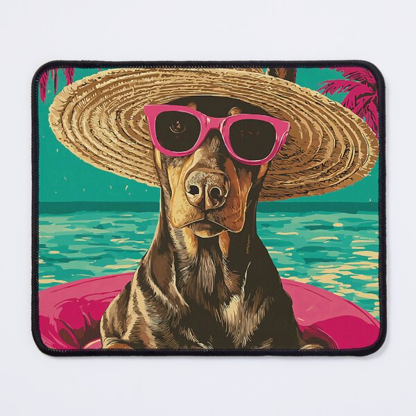 Item preview, Summer Doberman with Sunglasses Cute Dog Tropical Pool Party designed and sold by Littermin.