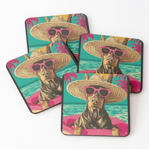 Item preview, Summer Doberman with Sunglasses Cute Dog Tropical Pool Party designed and sold by Littermin.