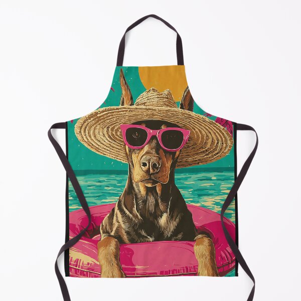 Item preview, Summer Doberman with Sunglasses Cute Dog Tropical Pool Party designed and sold by Littermin.