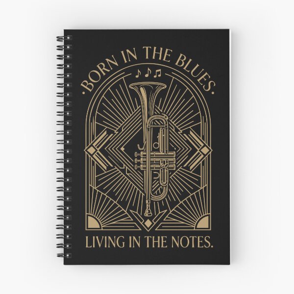 Item preview, Born in the Blues, Living in the Notes – Art Deco Jazz Quote designed and sold by SonglyMusic.