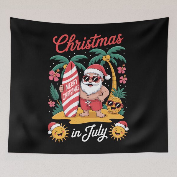 Item preview, Christmas in July Santa Summer Beach Vacation designed and sold by TrinaEspinoza.