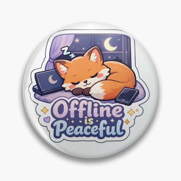 Item preview, Peaceful Fox Sticker Kawaii Introvert Aesthetic for Digital Detox & Cozy Nights designed and sold by CutePrintCorner.