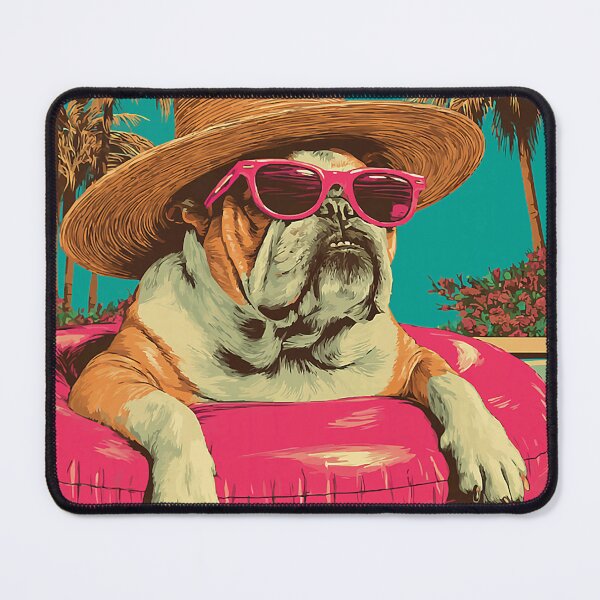 Item preview, British Bulldog with Sunglasses Cute Dog Tropical Pool Party designed and sold by Littermin.