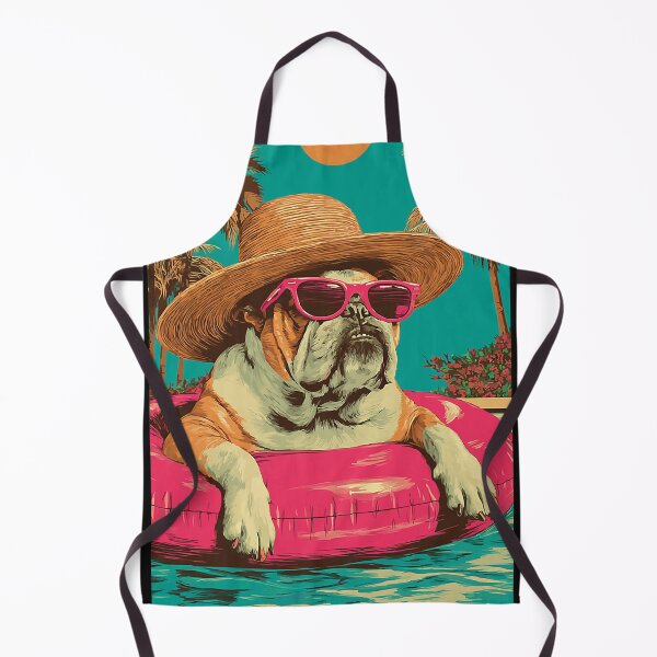 Item preview, British Bulldog with Sunglasses Cute Dog Tropical Pool Party designed and sold by Littermin.