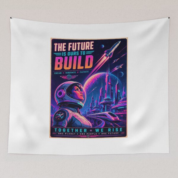 Item preview, The Future Is Ours To Build – Neon Retro Futurism designed and sold by Fleetwood1994.