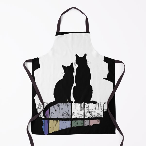 Item preview, Two Cats On A Colorful Fence designed and sold by mythographiaart.
