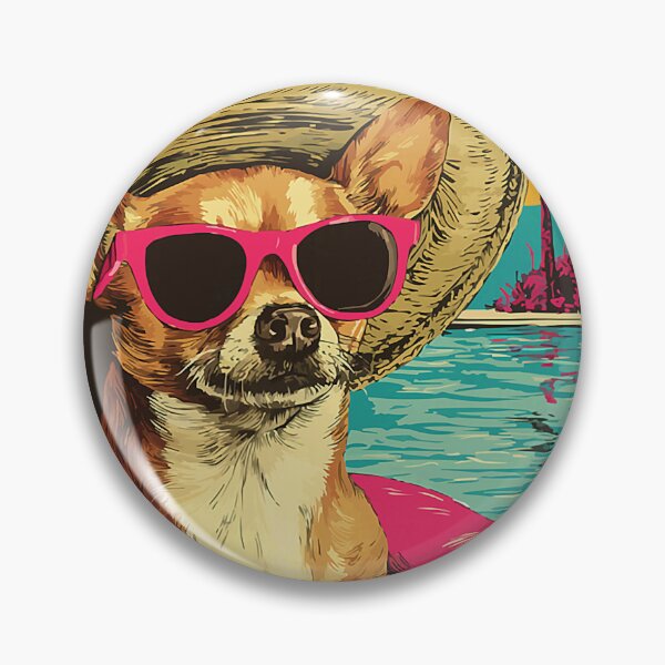 Item preview, Funny Chihuahua with Sunglasses Cute Dog Tropical Pool Party designed and sold by Littermin.