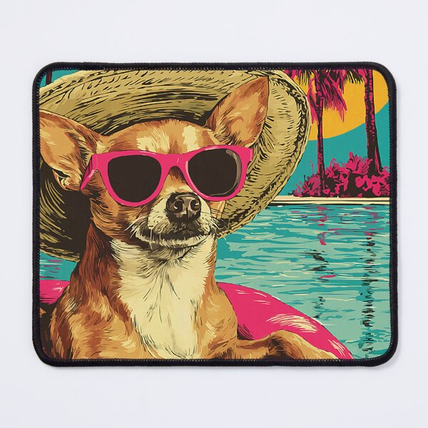 Item preview, Funny Chihuahua with Sunglasses Cute Dog Tropical Pool Party designed and sold by Littermin.