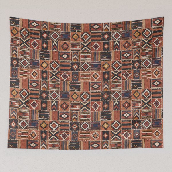 Item preview, Rustic Patchwork Kilim Geometric Tapestry designed and sold by arteresting-art.
