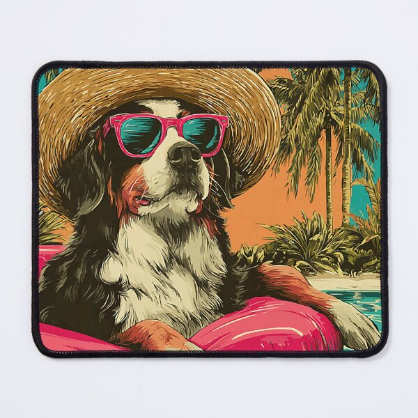 Item preview, Summer Bernese with Sunglasses Cute Dog Tropical Pool Party designed and sold by Littermin.