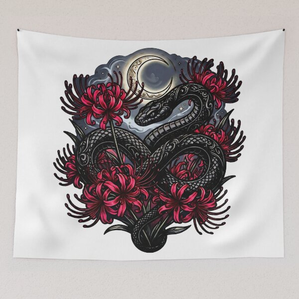 Item preview, Black Snake Red Spider Lily Gothic designed and sold by Rexusstain.