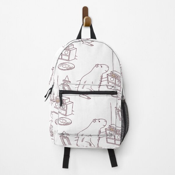 Item preview, capybara listening to vinyl records in retro apartment designed and sold by Senglaopattern.