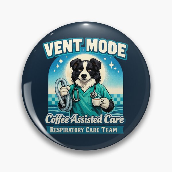 Item preview, Border Collie Respiratory Therapist Vent Mode Retro Medical Dog Shirt designed and sold by ClinicalHubs.