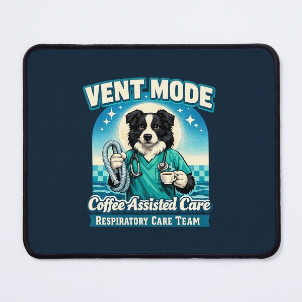 Item preview, Border Collie Respiratory Therapist Vent Mode Retro Medical Dog Shirt designed and sold by ClinicalHubs.