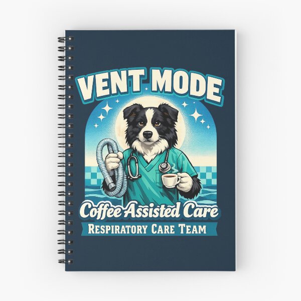 Item preview, Border Collie Respiratory Therapist Vent Mode Retro Medical Dog Shirt designed and sold by ClinicalHubs.