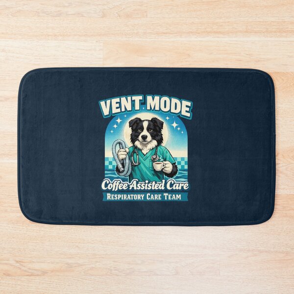 Item preview, Border Collie Respiratory Therapist Vent Mode Retro Medical Dog Shirt designed and sold by ClinicalHubs.