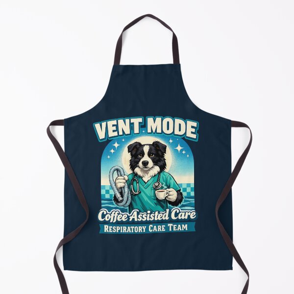Item preview, Border Collie Respiratory Therapist Vent Mode Retro Medical Dog Shirt designed and sold by ClinicalHubs.
