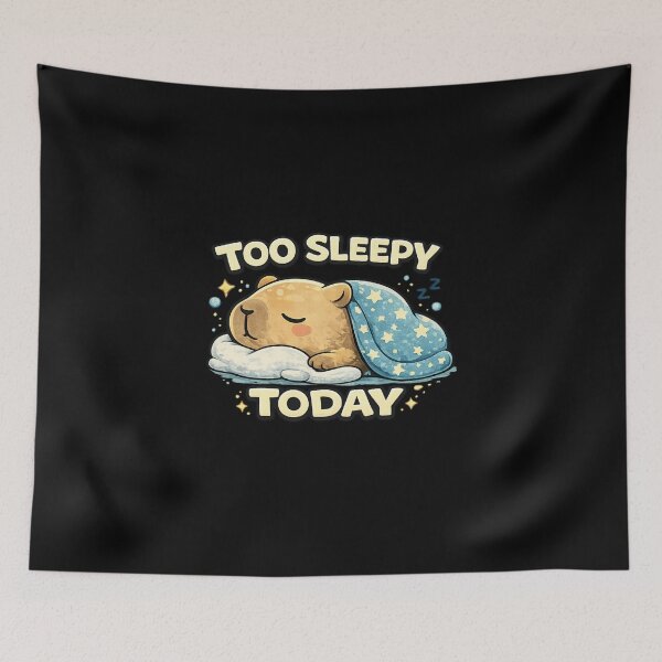 Item preview, Cute Capybara Too Sleepy Today designed and sold by Hobby-up.