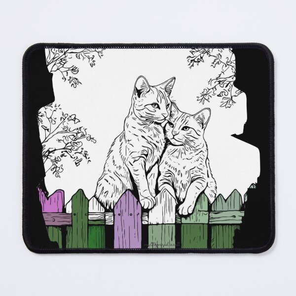 Item preview, Feline Duo on a Garden Fence designed and sold by mythographiaart.