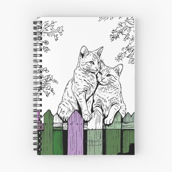 Item preview, Feline Duo on a Garden Fence designed and sold by mythographiaart.