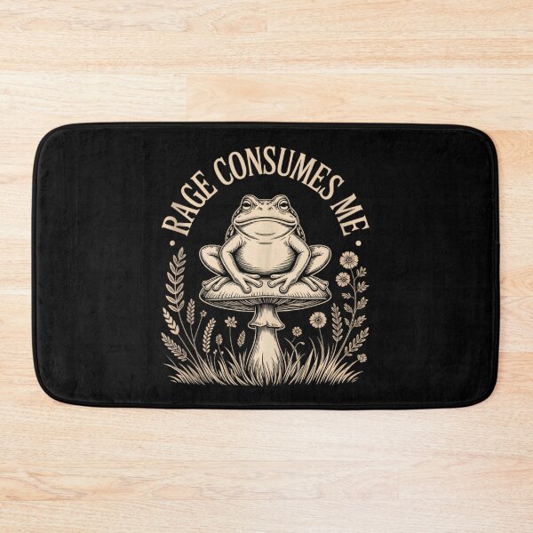 Item preview, Rage Consumes Me Cottagecore Frog On Mushroom Angry Toad Vintage Aesthetic designed and sold by WumbleDoor.
