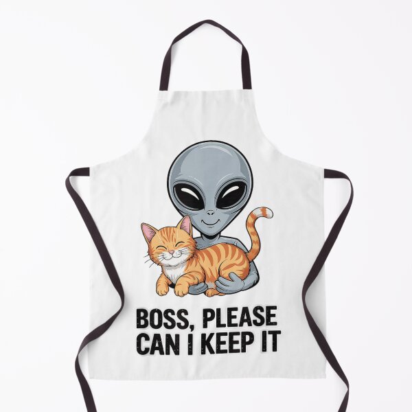 Item preview, Cute Alien Holding Ginger Cat Boss Please Can I Keep It designed and sold by WumbleDoor.